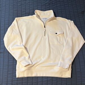 Old Navy Men's Zip-Up Cream Sweater